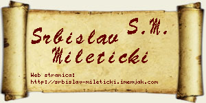 Srbislav Mileticki vizit kartica